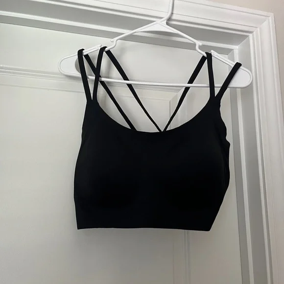 Aerie Offline Black Strappy Sports Bra - Picture 2 of 4